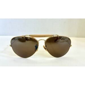 Vintage 1970s B&L RAY-BAN OUTDOORSMAN AVIATOR SUNGLASSES 62-14 teardrop gold